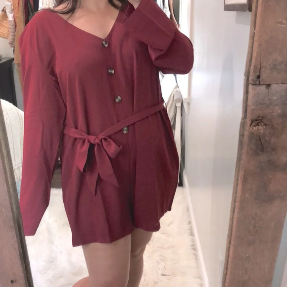 SHEIN size XXlarge burgundy romper - Picture 1 of 8